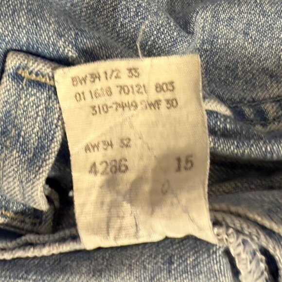 High Waisted Carpenter Jeans Size 14 Light Wash VTG 80s Riveted By Lee USA Made - Picture 7 of 15